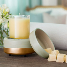  Sage/ Gold 2-in-1 Wax Melt & Candle Warmer